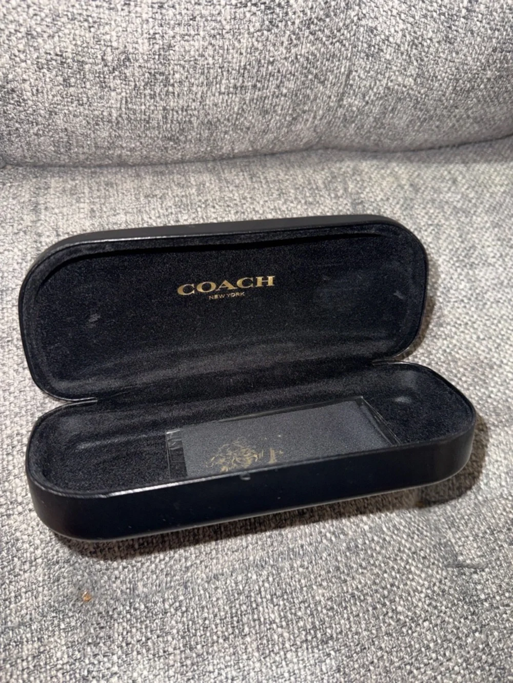 Coach black hard clamshell sunglass case